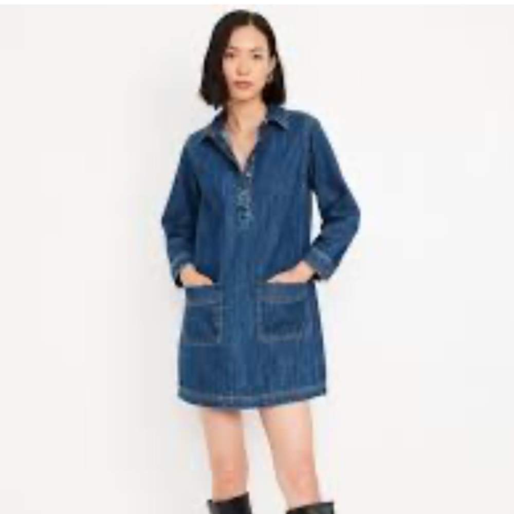ISO jean popover shirt dress old navy